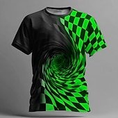 preiswerte 3D-T-Shirts-Herren Visuelle Täuschung T Shirt Kurzarm T-Shirt 3D-Druck Rundhalsausschnitt Hemd Übertrieben Designer Party Straße Lässig Weiß Gelb Blau Sommer Frühling Ganzjahres Bekleidung S M L XL XXL XXXL