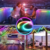 abordables Lampes néon led-bande lumineuse LED au néon en silicone tissé étanche ws2811 12 mm contrôleur de maille circulaire à 360 degrés bande lumineuse de piscine en nylon rvb flexible couleur de rêve corde lumineuse chambre décoration intérieure et extérieure dc5v