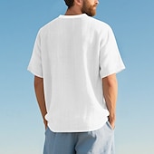 economico camicie casual da uomo-Per uomo Camicia Camicia Estiva Camicia casual Camicia da Spiaggia Camicia con Bottoni Nero Bianco Blu marino Kaki Grigio chiaro Manica Corta Semplice Scollo a V Vacanza Camicia hawaiana Abbigliamento