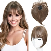preiswerte Stirn-Pony-Haarteil mit Clip-in-Pony, 360°-3D-Cover, Haarteile für Frauen mit dünner werdendem Haar, Upgrade-Haarteil mit Pony-Clip, 10 Zoll glatte Haarteile für Frauen