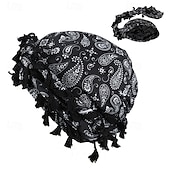 cheap Beanie Hat-Men&#039;s Beanie Hat Beanies Black Yellow Polyester Tassel Cozy Daily Wear Going out Paisley Windproof