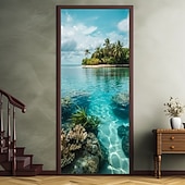 olcso Ajtófedelek-Tájkép Óceán Tengerpart Ajtó Dekorációk Ajtó Burkolatok Ajtó Gobelin Ajtó Függöny Dekoráció Háttér Belső/Külső Ajtó Banner A Bejárati Ajtóhoz Farmház