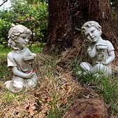 Недорогие Ландшафтные огни-1 шт., водонепроницаемый уличный солнечный светильник для мальчика-муравья, божьей коровки, девочки, сада, двора, газона, дорожки, парка, смоляной статуи, декоративного освещения для ландшафтного