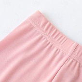 cheap Bottoms-Kids Girls&#039; Leggings Solid Color Daily Outdoor 4-12 Years Fall Black White Pink