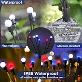 Недорогие Ландшафтные огни-2 шт. патриотичных 12 головок солнечных светильников с огнями светлячков водонепроницаемых для Дня независимости 4 июля 250-й юбилей День памяти сад газон дорожка вечеринки патриотическая атмосфера