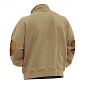 cheap Basic Sweatshirts-Men's Sweatshirt Quarter Zip Sweatshirt Black Wine Camel Light Grey Dark Gray Half Zip Color Block Sports &amp; Outdoor Daily Holiday Polyester Streetwear Basic Casual Spring Autumn / Fall Clothing