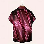 billiga Geometriska mönster-Herr Geometrisk Marmor Abstrakt konst Skjorta Sommarskjorta Knapp upp skjorta Kortärmad Mode Casual Utomhus Semester Vardag Sommar Vår Nedvikt 3D-utskrift krage skjortor Främre en ficka Rubinrött