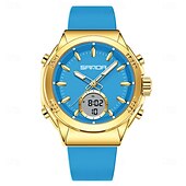 abordables Relojes digitales-Reloj electrónico Sanda 9103, nuevo, resistente al agua, con pantalla LED dual, multifuncional, para mujer.