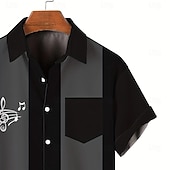 ieftine Muzică și Chitare-Bărbați Consilieri de administrație Chitară Instrument muzical Cămașă Cămașă de vară Camașă cu nasturi Manșon scurt Moda Casual În aer liber Vacanță Zilnice Vară Primăvară Răsfrânt Imprimare 3D