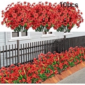 olcso hálaadás és őszi dekoráció-10 db UV-álló műorchidea csokor, műanyag művirág kültéri kertbe, verandára, ablakba és otthoni dekorációhoz, tökéletes húsvétra, Oktoberfestre, halottak napjára, diwalira, emléknapra és szezonális