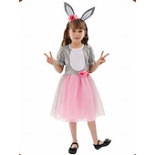 Bunny Halloween Dress Tutu Fairy Tail Animal Cosplay Kid's Girls' Carnival Easter World Book Day Performance Educational Dress Up School Event Dress Up Easy Halloween Costumes Dress Up4