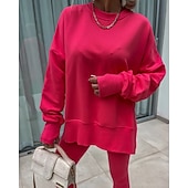 tanie dresy-Damskie Dres Getry Bluza z kapturem Koronka Kieszeń na zamek Solidne kolory Zestawy odzież Jesień Magenta Czarny Siłownia Athleisure Bieganie Keep Warm Odporność na wiatr Długi rękaw Sport Odzie
