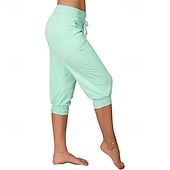 billige cargobukser for kvinner-Dame Capri-bukser Søndagsshorts Gatemote Fritid Kalv lengde Medium Midje عادي Elastisk midje Snorer Pusteevne Myk Mikroelastisk Feriereise Gate Dagligdagstøy Svart Rosa Navyblå Grønn Sommer Normal