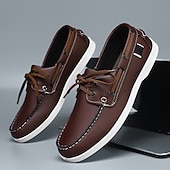 economico Casuale-scarpe da barca da uomo bicolore nere e bianche con design classico allacciato, comode ed eleganti, ideali per gite in spiaggia, abbigliamento casual ed eventi estivi