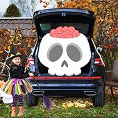 cheap Halloween Outdoor Decor-Halloween Trunk Treat Car Banner Car Decoration,Ghost Halloween Decorations Halloween Fabric Car Decoration Halloween Car Trunk Decoration Ghost Pumpkin Wall Covering