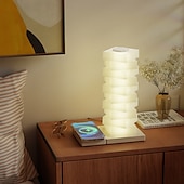 baratos abajur-luminária de mesa LED com carregador sem fio e controle de toque regulável para quarto e escritório