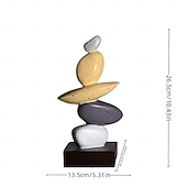 Χαμηλού Κόστους Αγάλματα-Διακοσμητικό στολίδι φενγκ σούι από ρητίνη, μοντέρνο ειδώλιο εισόδου «η κυλιόμενη πέτρα φέρνει τύχη», μινιμαλιστικό γλυπτό διακόσμησης σπιτιού, δώρο εγκαινίου για σαλόνι ή γραφείο