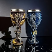 Недорогие Кружки и чашки-Средневековый винный бокал в форме драконьего меча, бокал для красного вина с ножкой в виде 3D-дракона и подкладкой из нержавеющей стали, фантазийная барная посуда в подарок для мужчин и женщин