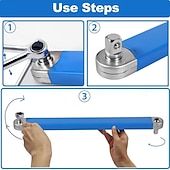 cheap Wrench-Offset Extension Wrench Set, 15.4 Inch Offset Extension Wrench with 1/2&quot;, 1/4&quot;, 3/8&quot; Square Drive Adapters and 3/8&quot; Drive Ratchet Wrench, Universal Impact Wrench Extender Tool for Tight Place
