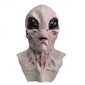 economico Maschera di Halloween &amp; Accessori-Maschera aliena spaventosa di Halloween per adulti, realistici costumi spaventosi, maschera in lattice per il viso, 4 varianti di colore, maschera horror extraterrestre, accessorio spettrale per feste