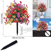 abordables Plantas y Flores Artificiales-Violeta de simulación con enchufe de tierra y estaca, decoración de flores artificiales para jardín, planta falsa para patio al aire libre, césped o decoración del hogar.