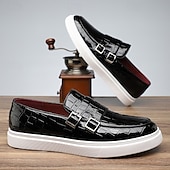 abordables Baskets-Mocassins en similicuir tressé jaune pour homme avec brides à double boucle, chaussures décontractées à enfiler pour les sorties estivales, les voyages et le quotidien