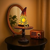 Недорогие Декоративные огни-1 шт. ретро смоляная шляпа ведьмы светильник уникальный ночной светильник для спальни прикроватный светильник атмосфера праздника Хэллоуин декоративный светильник usb-разъем