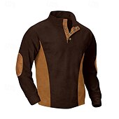 preiswerte Einfache Sweatshirts-Herren Reißverschluss-Sweatshirt Aprikose Schwarz Weiß Rote Blau Stehkragen Einfach Farbblock Sport &amp; Outdoor Lässig Täglich Streetwear Cool Sportbekleidung Frühling &amp; Herbst Bekleidung