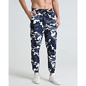 preiswerte Sweatpants-Herren Sporthose Jogginghose Hose Tasche Kordelzug Elastischer Bund Tarnung Komfort Sport im Freien Täglich Mode Lässig Rosa Rote Mikroelastisch
