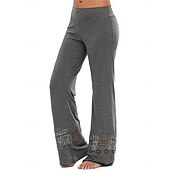 billiga Enkla Leggings-Dam Damasker Mode Streetwear Grundläggande Fullängd Hög midja Slät Bekväm Mjuk Elastisk Utomhus Gata Ljusgrått Mörkgrå Svart Sommar Vår Normal