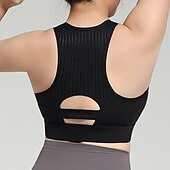 levne Sportovní podprsenky a tílka-Dámské Jóga podprsenka Sportovní tílko Pilates podprsenka Spodní prádlo Pohlcování nárazů Vysoké podpěry Prodyšné Bezdrátový S vycpávkou Plná / Jednobarevná Sport Sportovní oděvy Černá Trávová zelená