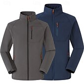 abordables Softshell, polares y chaquetas de montaña-Hombre Chaqueta para senderismo Chaqueta de lana para senderismo Invierno Al aire libre Térmico Grueso Invierno Chaquetas de Lana / Vellones Negro Rojo Azul Marino Oscuro Azul Real Gris