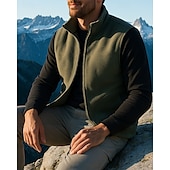 preiswerte Westen-Herren Wanderweste Ärmellos Weste Außen Thermowarm Atmungsaktiv Leicht Winter Reißverschluss Polyester Schwarz Armeegrün Rot Jagd Angeln Klettern
