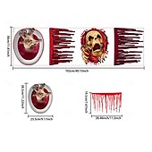 abordables Pegatinas de Halloween-2 juegos de pegatinas para asiento de inodoro de Halloween, calcomanías 3D sangrientas para pared de baño, pegatinas de PVC autoadhesivas aterradoras para tapa de inodoro y pared para decoración de