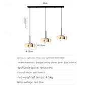 abordables Luces de isla-Lámpara colgante de mármol translúcido de alta gama, ideal para dormitorio, sala de estar. &amp;comedor