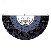 baratos tapeçarias de parede de halloween-Bandeira de fã de Halloween, bandeirinhas, bandeira para áreas externas, para pendurar em cercas de quintal de Halloween, bandeira de abóbora assustadora, decoração de mesa, decoração de quarto de outono, decoração estética de festa de aniversário de Hall