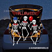 cheap Halloween Outdoor Decor-Halloween Trunk Treat Car Banner Car Decoration,Ghost Halloween Decorations Halloween Fabric Car Decoration Halloween Car Trunk Decoration Ghost Pumpkin Wall Covering