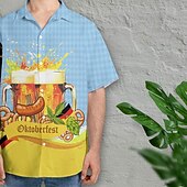 tanie Shirts-Hawaiian Shirts Aloha Shirt Bavarian Munich German Alpine Graphic for Men's Adults' 3D Print  for Carnival Oktoberfest Beer Beach Vacation Party