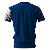  Giorno dell'Indipendenza Americana Per uomo Bandiera Americana Aquila Maglietta Manica Corta maglietta Stampa 3D Girocollo Camicia Moda Quotidiano Essenziale Streetwear Casuale Quotidiano Blu Estate