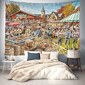 levne Oktoberfest-Oktoberfest Německý Bavorský Visící Gobelín Preclík Pivní Nástěnné Umění Velký Gobelín Mural Dekor Fotografické Pozadí Festivalu Párty