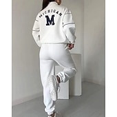 abordables Chándales-Mujer Tracksuit Pantalones Deportivo Sudadera tipo jersey Bolsillo con cremallera Bloque de color Trajes de Yoga Otoño Negro Blanco Rutina de ejercicio Ropa Deportiva Corriendo Mantiene abrigado