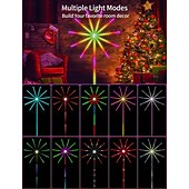 baratos Fitas de Luz Inteligentes-Luzes LED de Fogos de Artifício Inteligentes USB Decorativas para Quarto Luzes LED que Mudam de Cor com Efeito de Explosão Controle Remoto do App da Tira RGB para Halloween
