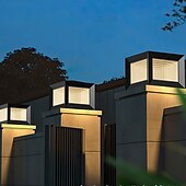 cheap Post Light-Outdoor Post Lights Fixture Modern Yard Entry Outdoor Column Lights Metal Housing Patio Pillar Lights 110-240V 5W