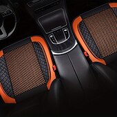 baratos Capas para bancos de automóveis-capa de assento de carro de luxo - almofada de seda preta acolchoada com padrão de diamante respirável &amp;design antiderrapante para conforto no verão, acessórios automotivos duráveis, capas de assento