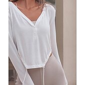 halpa Juoksupaidat ja tanktopit-Naisten Verryttelytakki Juoksupaita Kurenauha Pitkähihainen Topit Urheilu- ja treenivaatteet V kaula-aukko Yhtenäinen Wick-kosteus Tennis Golf Juoksu Urheiluasut Urheiluvaatteet Aprikoosi Valkoinen