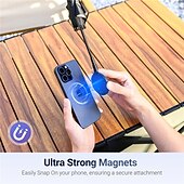 baratos Suporte para telemóvel-Guarda-chuva magnético para telefone para proteção solar de telefone ao ar livre com design de ângulo flexível &amp;Capa protetora de celular giratória para iPhone 16, 15, 14, 13 e 12 Pro MaxMag-Safe
