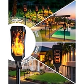 halpa Pathway Lights &amp; Lanterns-8 kpl ulkokäyttöön tarkoitettuja vedenpitäviä aurinkokennolla toimitettavia välkkyviä liekkivaloja anturivalot puutarha- ja piha-nurmikkalaisvalot joulu halloween festivaalitunnelma koristevalot