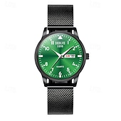 cheap Quartz Watches-A New Milan Stainless Steel Bracelet Business Quartz Watch With A Px7 Water Resistance Rating And Luminous Date And Day Display. It Is A Fashionable Trendy Casual And Versatile Sports Men&#039;S Business