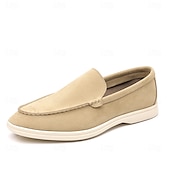 voordelige Hereninstappers &amp; loafers-Lichtblauwe instappers voor heren – ademende platte schoenen van imitatiesuède met gedempte zool voor lente-outfits, dagelijkse woon-werkverkeer en ontspannen stadswandelingen