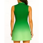 ieftine Rochie de femei-Pentru femei Gradiant Rochie de tenis Rochie polo fără mâneci Rochie sport Fără manșon Fermoar Înaltă Elasticitate Respirabil Tenis Golf Badminton Gulerul Polo Rochii Albastru Mov Verde Îmbrăcăminte